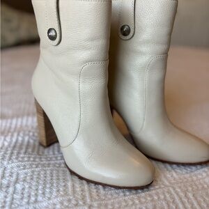 PAIGE Off-White Ankle Boots